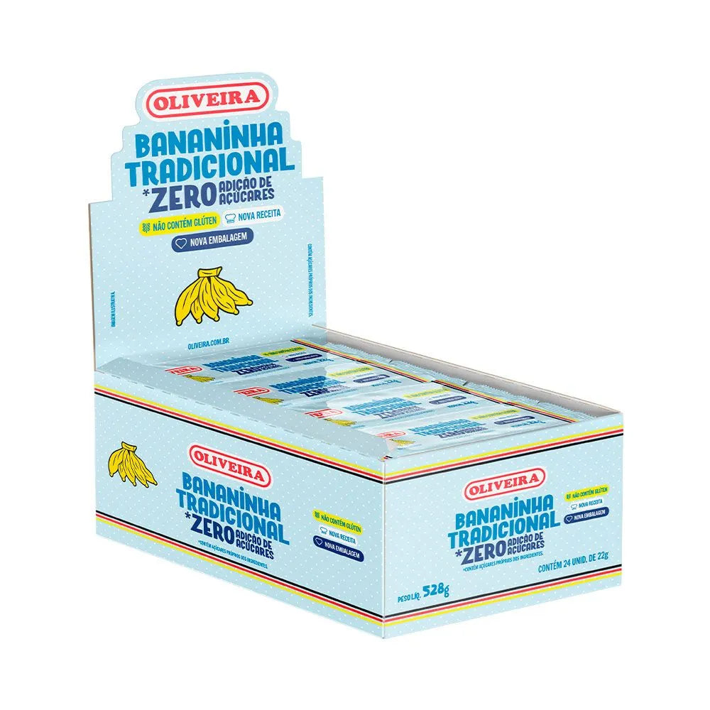 Bananinha Tradicional Zero Adição de Açúcares Oliveira 24 x 22 g