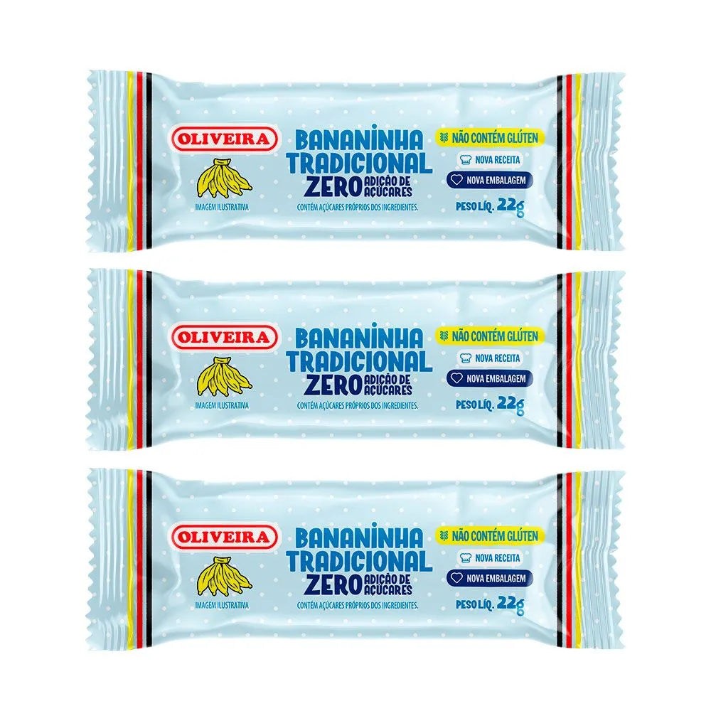 Bananinha Tradicional Zero Adição de Açúcares Oliveira 24 x 22 g