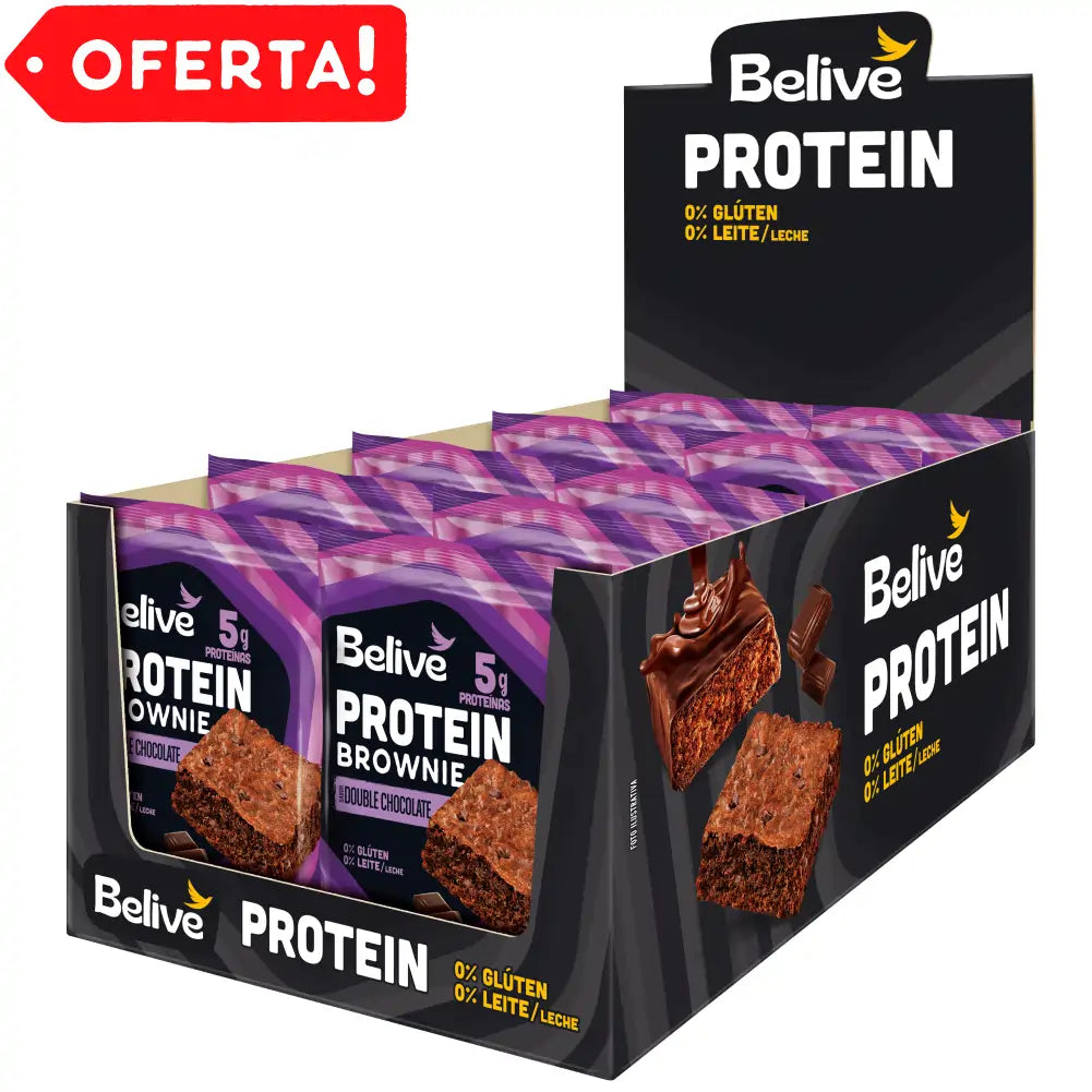 Brownie Proteico Double Chocolate Belive 10x40g Sem Glúten e Sem Lactose