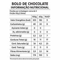 Bolo de Chocolate BeLive 260g - Zero Açúcar, Sem Glúten e Sem Leite